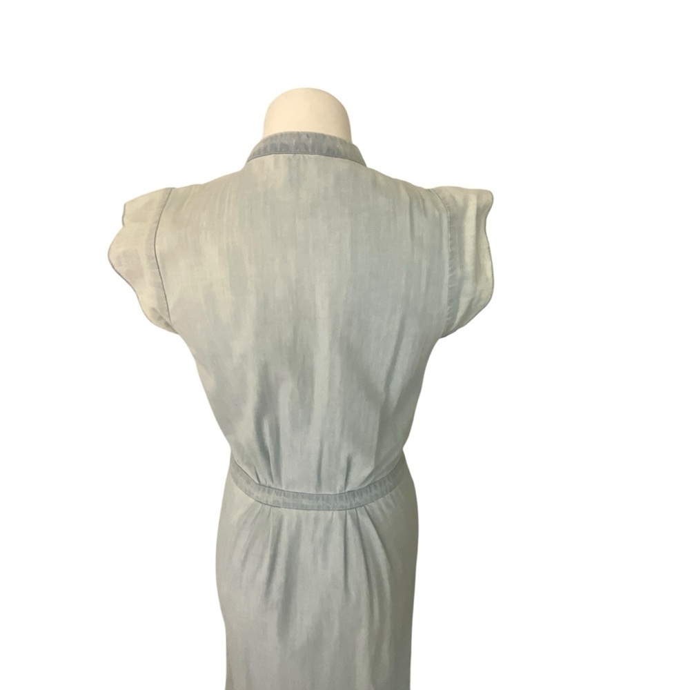 Joie’ Awel Light Blue Button Front Chambray Midi Dress in Western Fade - Picture 14 of 16